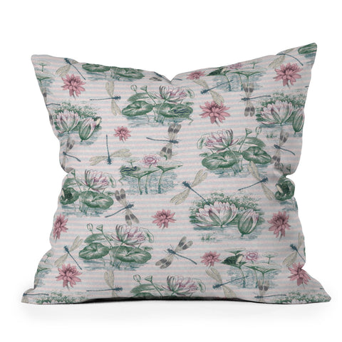 Belle13 Water Lily Lake Throw Pillow