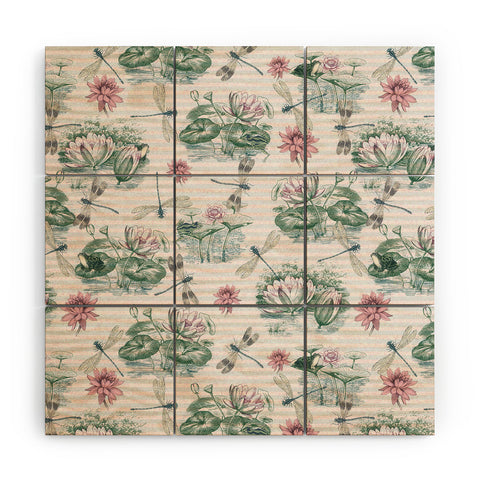 Belle13 Water Lily Lake Wood Wall Mural