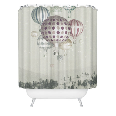 Belle13 Winter Dreamflight Shower Curtain