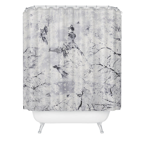 Belle13 Winter Lady Shower Curtain