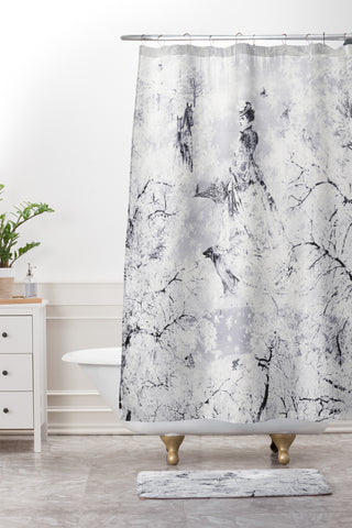 Belle13 Winter Lady Shower Curtain And Mat