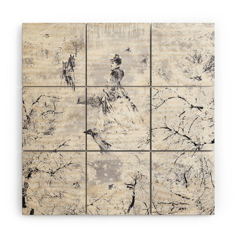 Belle13 Winter Lady Wood Wall Mural