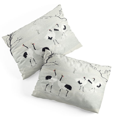 Belle13 Winter Love Dance Of Japanese Cranes Pillow Shams