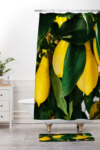 Bethany Young Photography Amalfi Coast Lemons Shower Curtain And Mat