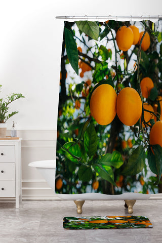 Bethany Young Photography Amalfi Coast Oranges III Shower Curtain And Mat