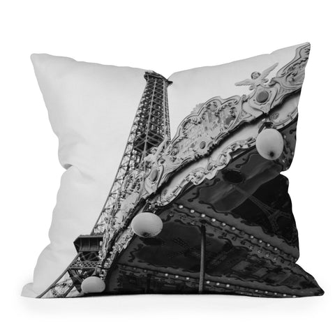Bethany Young Photography Eiffel Tower Carousel Throw Pillow