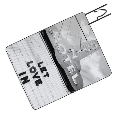 Bethany Young Photography Let Love In Monochrome Picnic Blanket