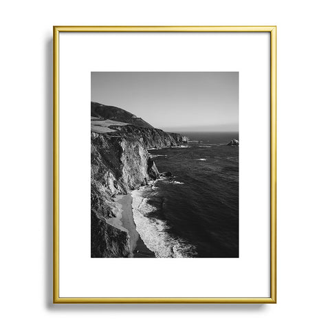 Bethany Young Photography Monochrome Big Sur Metal Framed Art Print