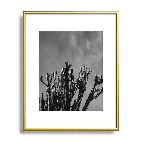 Bethany Young Photography Monochrome Cactus Sky Metal Framed Art Print