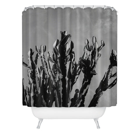 Bethany Young Photography Monochrome Cactus Sky Shower Curtain