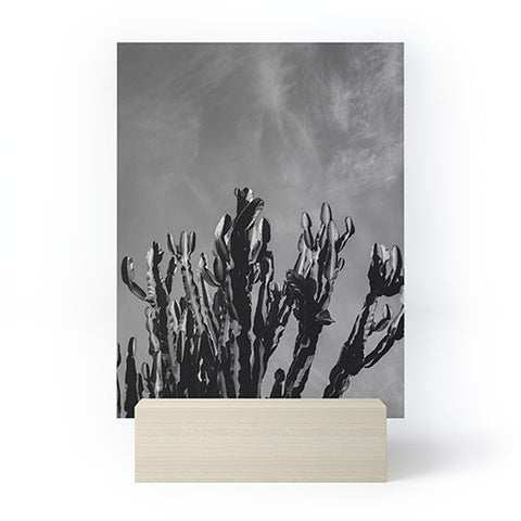 Bethany Young Photography Monochrome Cactus Sky Mini Art Print