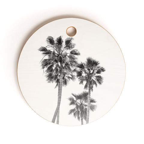 Bethany Young Photography Monochrome California Palms Cutting Board Round