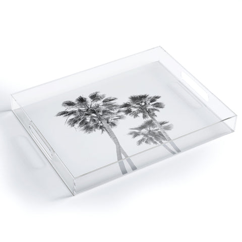 Bethany Young Photography Monochrome California Palms Acrylic Tray