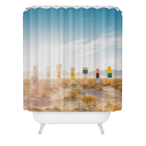 Bethany Young Photography Seven Magic Mountains Sunrise Shower Curtain