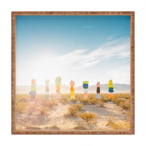 Bethany Young Photography Seven Magic Mountains Sunrise Square Tray