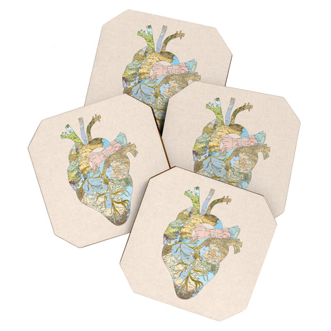 Bianca Green A Travelers Heart Coaster Set