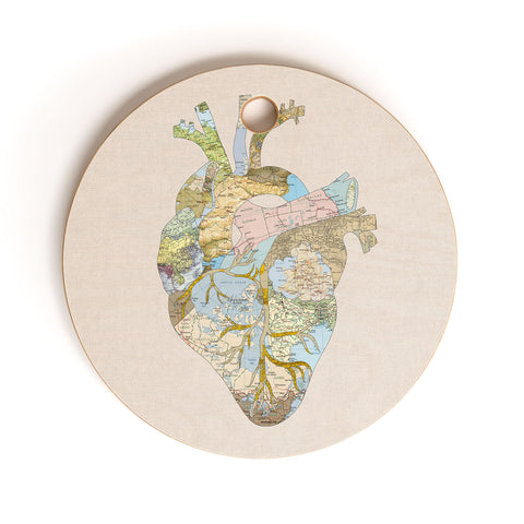 Bianca Green A Travelers Heart Cutting Board Round