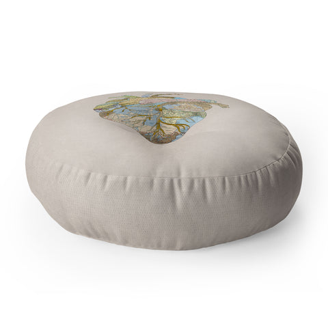 Bianca Green A Travelers Heart Floor Pillow Round