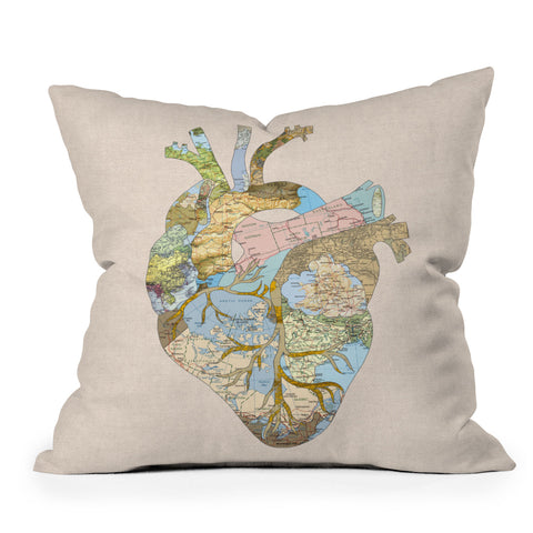 Bianca Green A Travelers Heart Throw Pillow