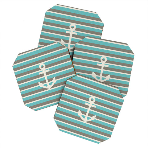 Bianca Green Anchor 1 Coaster Set