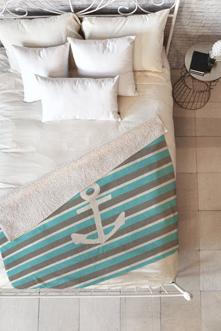 Bianca Green Anchor 1 Fleece Throw Blanket