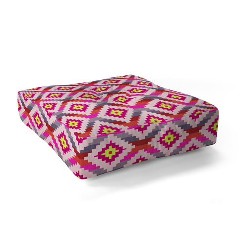 Bianca Green Aztec Diamonds Bright Floor Pillow Square