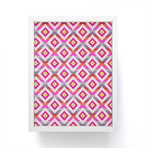 Bianca Green Aztec Diamonds Bright Framed Mini Art Print