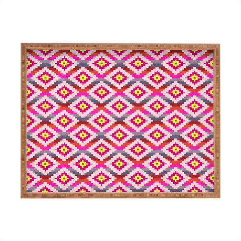 Bianca Green Aztec Diamonds Bright Rectangular Tray