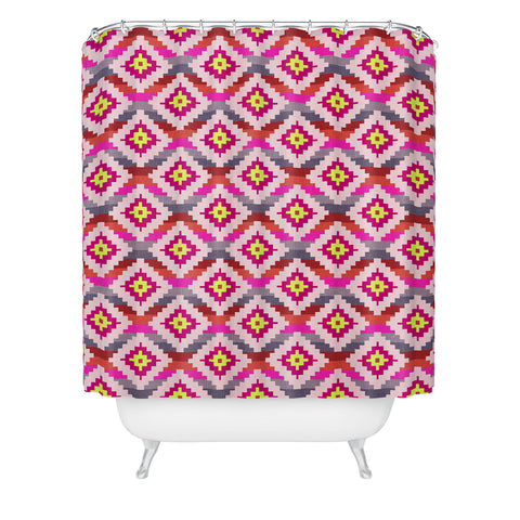 Bianca Green Aztec Diamonds Bright Shower Curtain