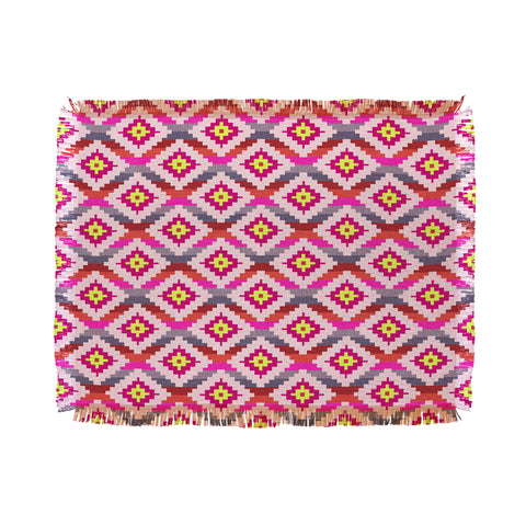 Bianca Green Aztec Diamonds Bright Throw Blanket