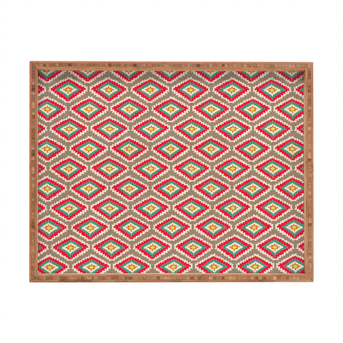 Bianca Green Aztec Fiber 1 Rectangular Tray