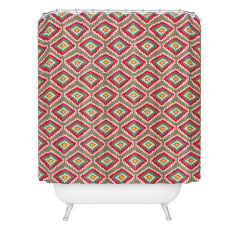 Bianca Green Aztec Fiber 1 Shower Curtain