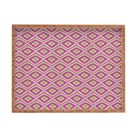 Bianca Green Aztec Fiber 4 Rectangular Tray