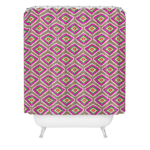 Bianca Green Aztec Fiber 4 Shower Curtain