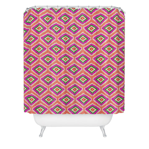 Bianca Green Aztec Fiber 6 Shower Curtain