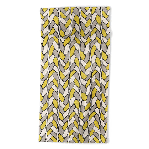 Bianca Green Braids Mustard Beach Towel