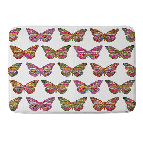Bianca Green Butterflies Fly Memory Foam Bath Mat