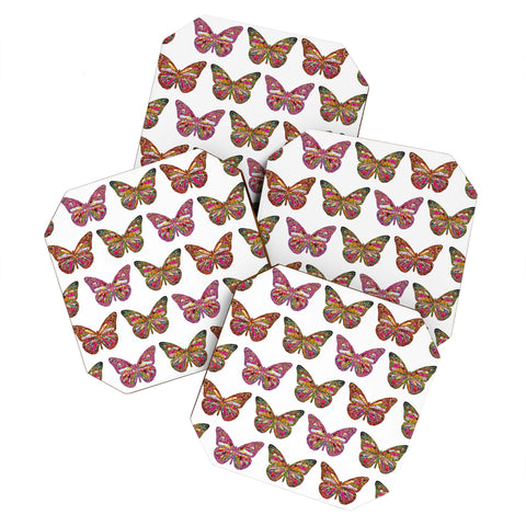 Bianca Green Butterflies Fly Coaster Set