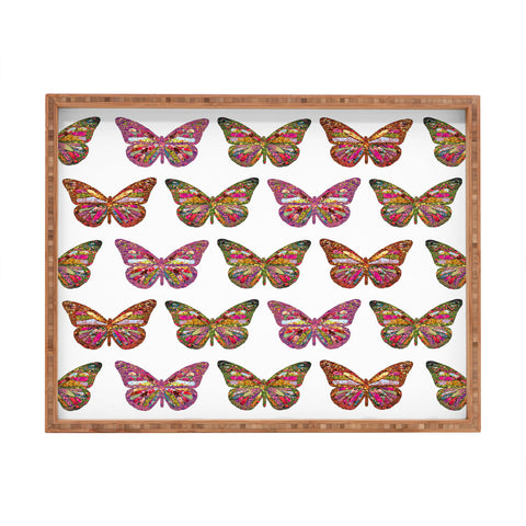 Bianca Green Butterflies Fly Rectangular Tray