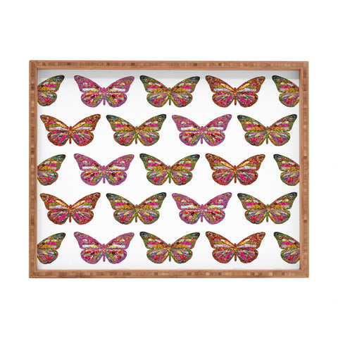 Bianca Green Butterflies Fly Rectangular Tray