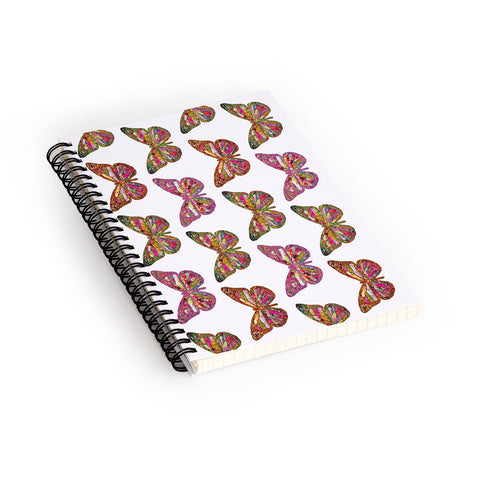 Bianca Green Butterflies Fly Spiral Notebook