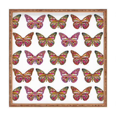 Bianca Green Butterflies Fly Square Tray