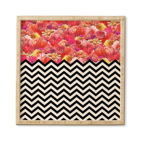 Bianca Green Chevron Flora 1 Framed Wall Art