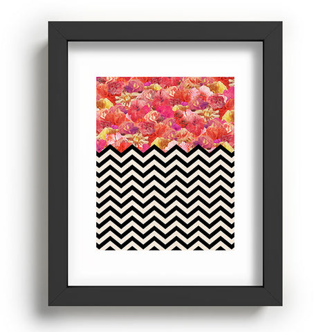 Bianca Green Chevron Flora 1 Recessed Framing Rectangle