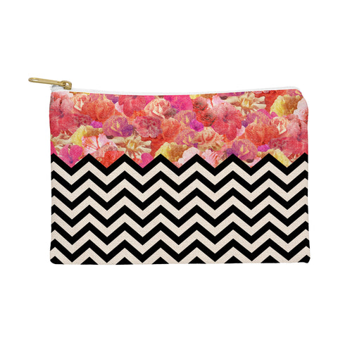 Bianca Green Chevron Flora 1 Pouch