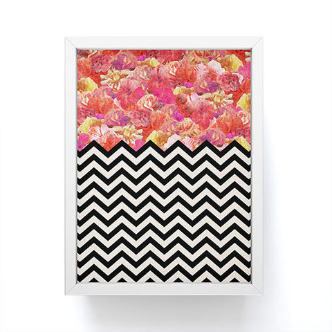 Bianca Green Chevron Flora 1 Framed Mini Art Print