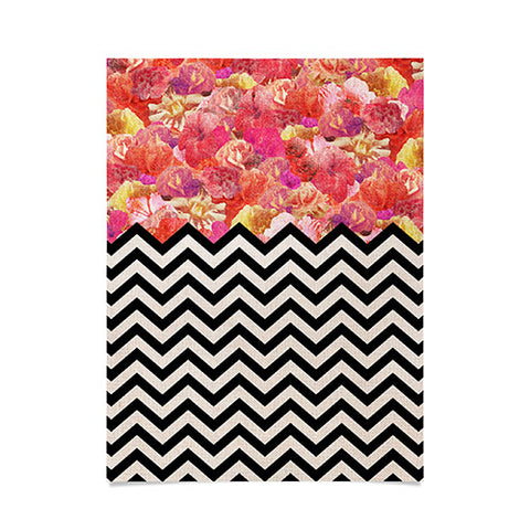 Bianca Green Chevron Flora 1 Poster