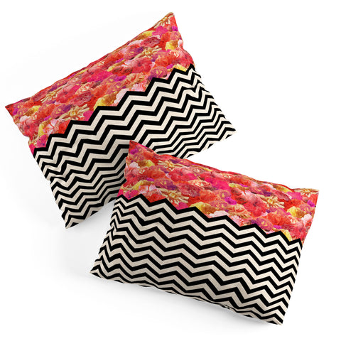 Bianca Green Chevron Flora 1 Pillow Shams