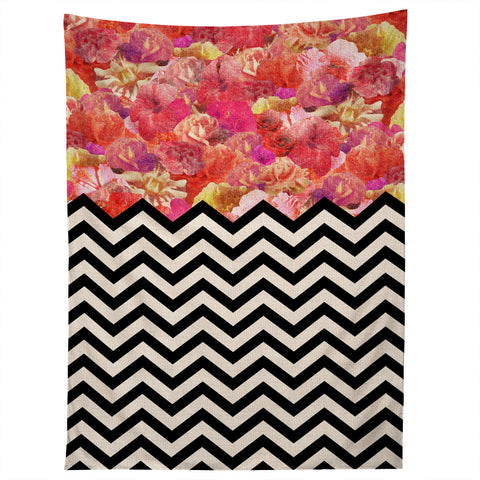 Bianca Green Chevron Flora 1 Tapestry