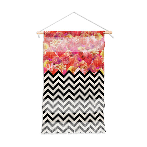 Bianca Green Chevron Flora 1 Wall Hanging Portrait